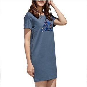 ADIDAS Zoe Saldana Collab Patterned Logo Terry T-Shirt Dress Womens S